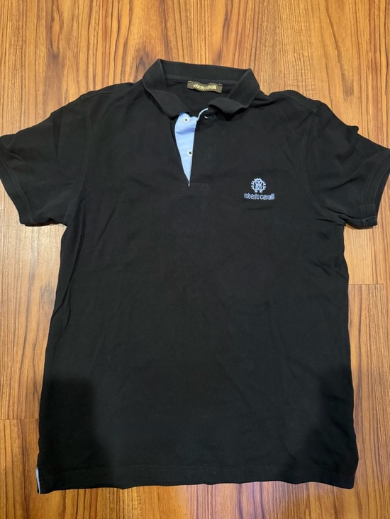 Roberto Cavalli Other - Roberto Cavalli Black Polo with Light Blue Trim